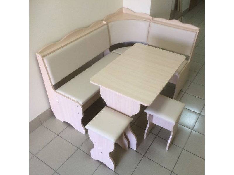 кухонный уголок миссия, дуб выбеленный, к/з молочный в Вологде