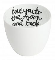 подсвечник белый фарфоровый с надписью внутри love you to the moon and back, 6,5 см в Вологде
