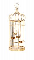 подсвечник-фонарь золотой на 4 свечи клетка shabby, 58 см в Вологде