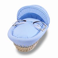 колыбель-переноска gift wicker moses basket натуральная, голубое белье в Вологде