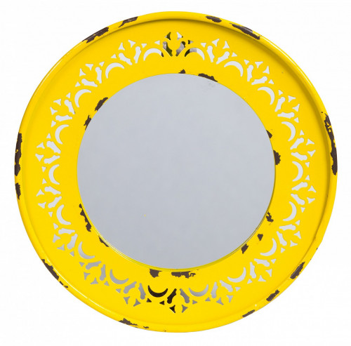 зеркало круглое металлическое желтое fiesta yellow в Вологде