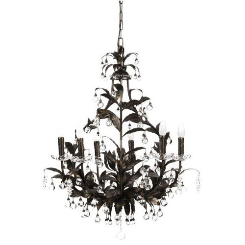 люстра 19th c. rococo iron & smoke crystal round чёрная в Вологде