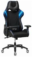 игровое кресло бюрократ бюрократ viking 4 aero, обивка: искусственная кожа, цвет: иск.кожа черная/ткань черная 26-28/сетка синяя(tw-10)-голубая(tw-55)-серая(tw-12) в Вологде