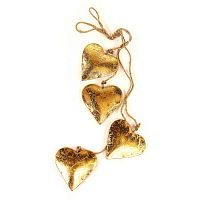 гирлянда новогодняя подвесная сердца золотые golden hearts, 65 см в Вологде
