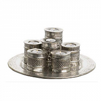 набор подсвечников серебряный на подносе на 6 свечей низкий marrakech от eichholtz, 34 см в Вологде