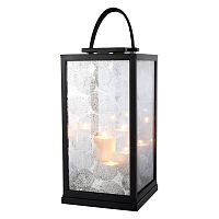 подсвечник-фонарь черный с матовым стеклом mandola l от eichholtz, 60 см в Вологде