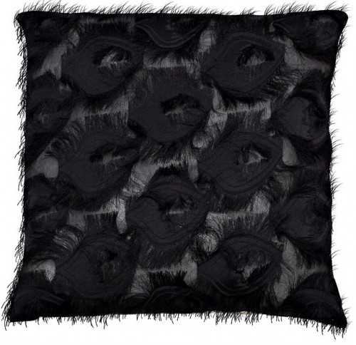 подушка квадратная черная с кисточками 45х45 см в Вологде