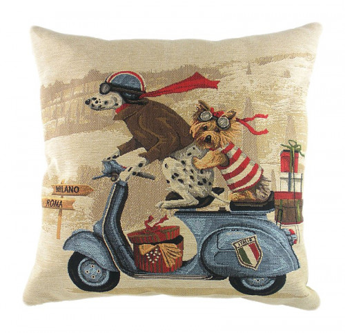 подушка с картинкой scooter dogs blue в Вологде