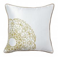 подушка с золотыми цветами flower weaving white в Вологде