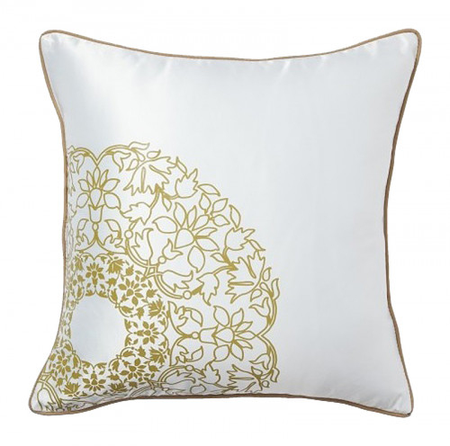 подушка с золотыми цветами flower weaving white в Вологде