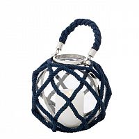 подсвечник-фонарь синий в оплетке lauderdale s от eichholtz, 40 см в Вологде