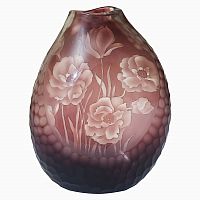 ваза стеклянная bordo (бело-бордовая) в Вологде