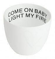 подсвечник белый фарфоровый с надписью внутри come on baby light my fire, 6,5 см в Вологде