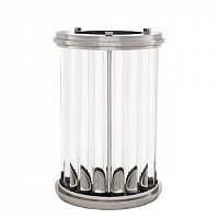 подсвечник стеклянный рельефный с серебряным ободком ruhlmann l от eichholtz, 40 см в Вологде