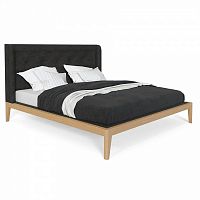 кровать двуспальная с мягким изголовьем 160x200 темно-серая fly soft new в Вологде