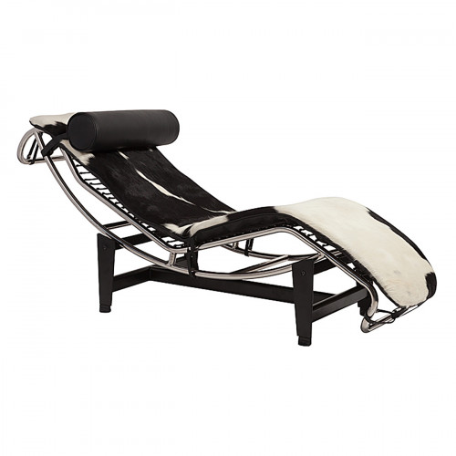 шезлонг chaise longue lc4 черно-белый в Вологде