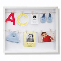 панно с зажимами для 12 фотографий clothesline белое в Вологде
