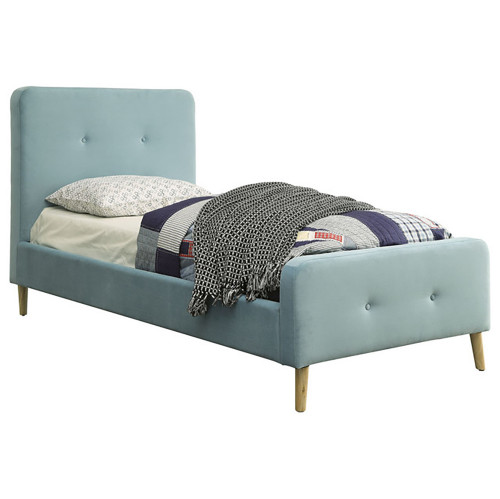 кровать button tufted flannelette blue 120х200 в Вологде