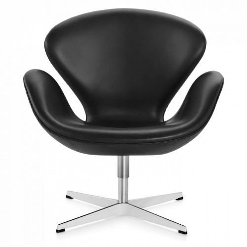 кресло swan chair кожа черное в Вологде