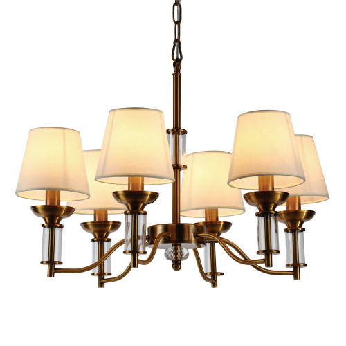 люстра walters 6 от delight collection прозрачная/бежевая/латунь в Вологде