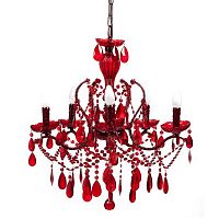 люстра 19th c. rococo iron & smoke crystal round (красная) красная в Вологде