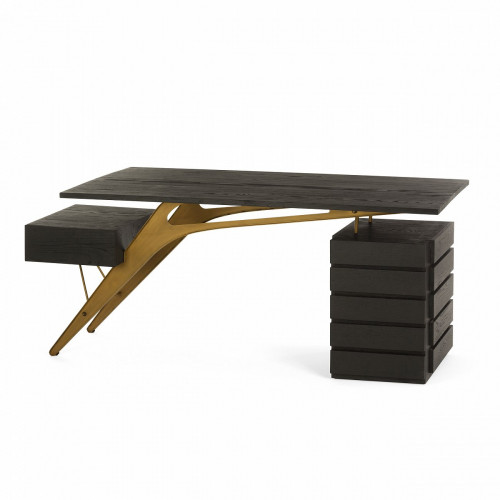 дизайнерский письменный стол деревянный черный bullard black в Вологде