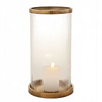 подсвечник стеклянный с латунным ободком и рельефом harrington l от eichholtz, 42 см в Вологде