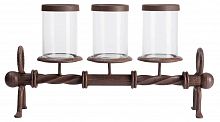 подсвечник металлический коричневый со стеклом на 3 свечи glass pillar, 51 см в Вологде