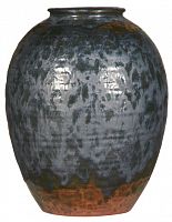 ваза керамическая объемная 32 см antiqued черная с рисунком в Вологде