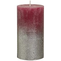 свеча большая бордовая с серебром rustic, 130х68 мм в Вологде