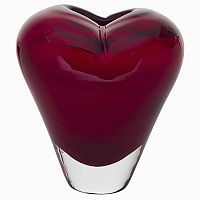 ваза стеклянная (красная) heart 12*9*13 в Вологде