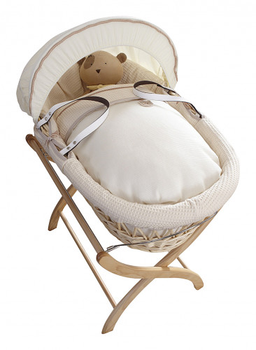 колыбель-переноска premium moses basket натуральная, кремовое белье в Вологде