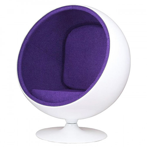 кресло eero ball chair бело-фиолетовое в Вологде