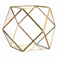 флорариум стеклянный с золотом в винтажном стиле crystal shape в Вологде