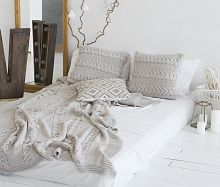 комплект плед с косами (180*220) и 2 наволочки (50*50) лён в Вологде