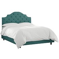 кровать двуспальная 160х200 зеленая с каретной стяжкой henley tufted teal в Вологде