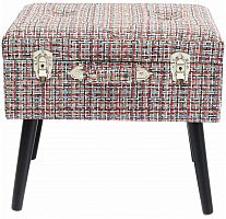 kare design пуф suitcase, коллекция "чемодан" 50*45*35, полиэстер, лен, полиуретан, сосна, красный в Вологде