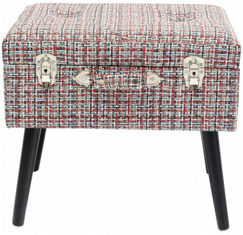 kare design пуф suitcase, коллекция "чемодан" 50*45*35, полиэстер, лен, полиуретан, сосна, красный в Вологде