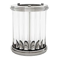 подсвечник стеклянный рельефный с серебряным ободком ruhlmann s от eichholtz, 33,5 см в Вологде