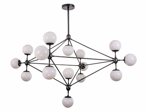 люстра modo 15 black+white черная, белые плафоны в Вологде