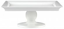 блюдо квадратное на фигурной ножке 50х20 см display белое в Вологде