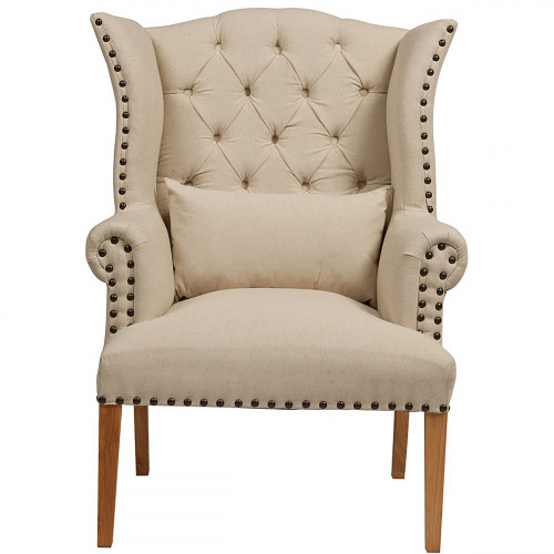 кресло quinn tufted armchair бежевое в Вологде