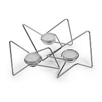набор подсвечников серебряных металлических для чайных свечей tri-angular loop, 7 см, 3 штуки в Вологде