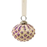 шар новогодний фиолетовый со снежным декором snow ball, 8х7х7 см в Вологде