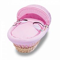 колыбель-переноска gift wicker moses basket натуральная, розовое белье в Вологде