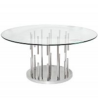 стол журнальный grozdi прозрачный, хром в Вологде